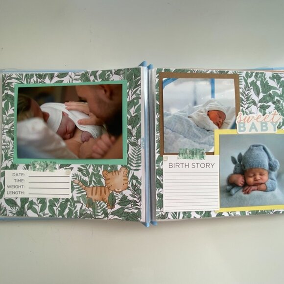 8x8 Baby Boy Premade Scrapbook, Baby Shower Gift, Christmas Gift for New Mom - Picture 7 of 15
